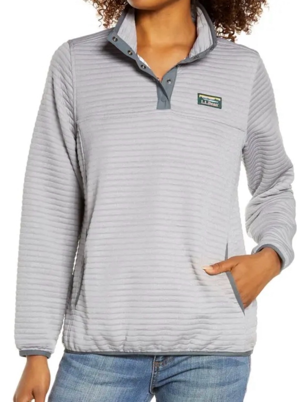 L.L. Bean Grey Women's Airlight Knit Pullover